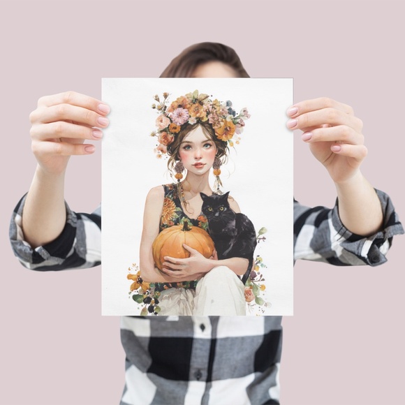 Enchanting Autumn - Fall Theme Wall Art Print Poster Unframed, Thanksgiving Gift - Picture 4 of 7